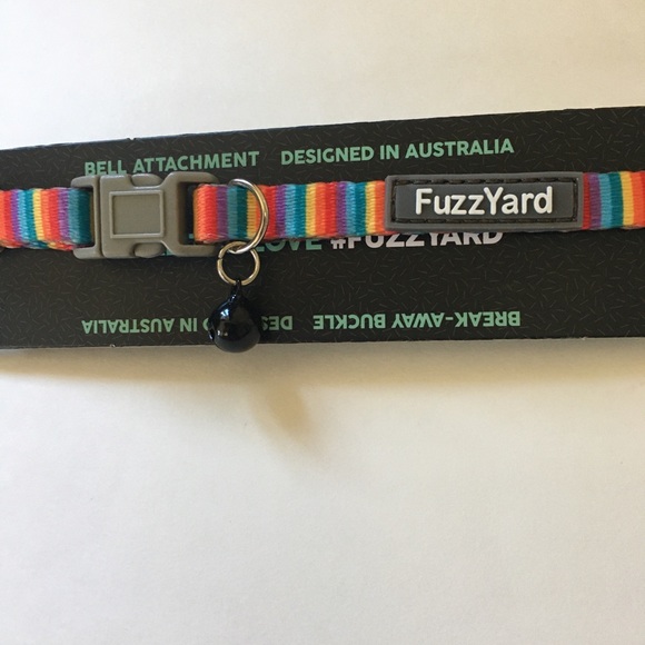 NEW Cat Collar with Bell Multicolor Stripes | FuzzYard - Picture 5 of 6